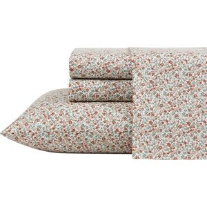Laura Ashley Twin Floral Cotton Percale Bedding Sheet Set Emogene